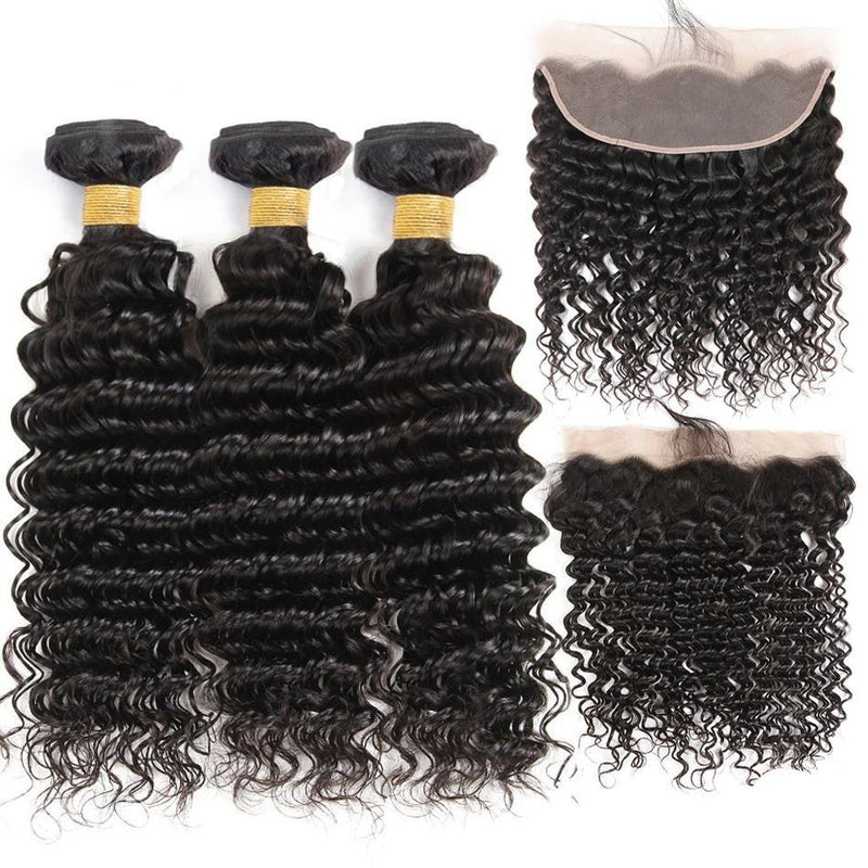 BeuMax 10A Grade 3/4 Deep Wave bundles with 13x4 Frontal