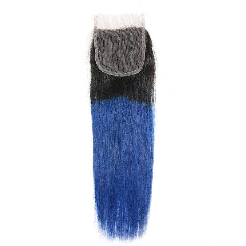 10A Grade Brazilian Blue Straight BUNDLES with CLOSURES & FRONTALS
