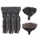 Super Double Drawn 12A Grade Romance Curl BUNDLES with CLOSURES & FRON