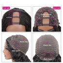 U Part Wig Water Wave Human Hair Wigs For Black Women Brazilian Remy H