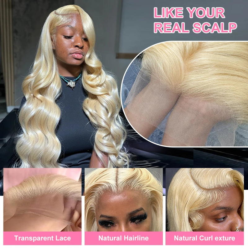 Body Wave 613 Transparent Lace 13x4 Frontal Wig 4x4 Closure Wig
