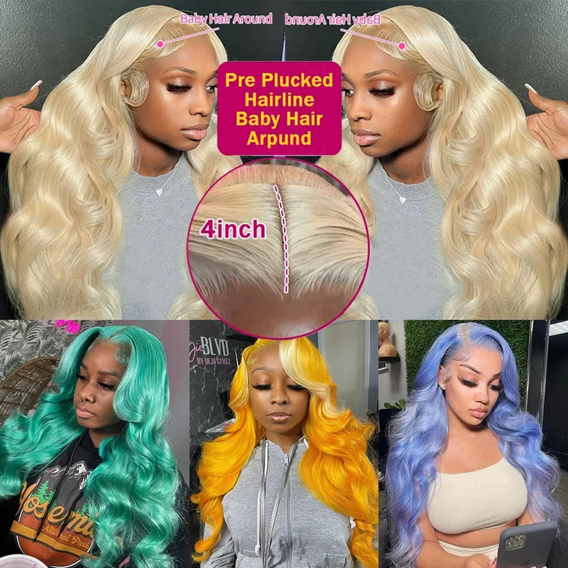 Body Wave 613 Transparent Lace 13x4 Frontal Wig 4x4 Closure Wig