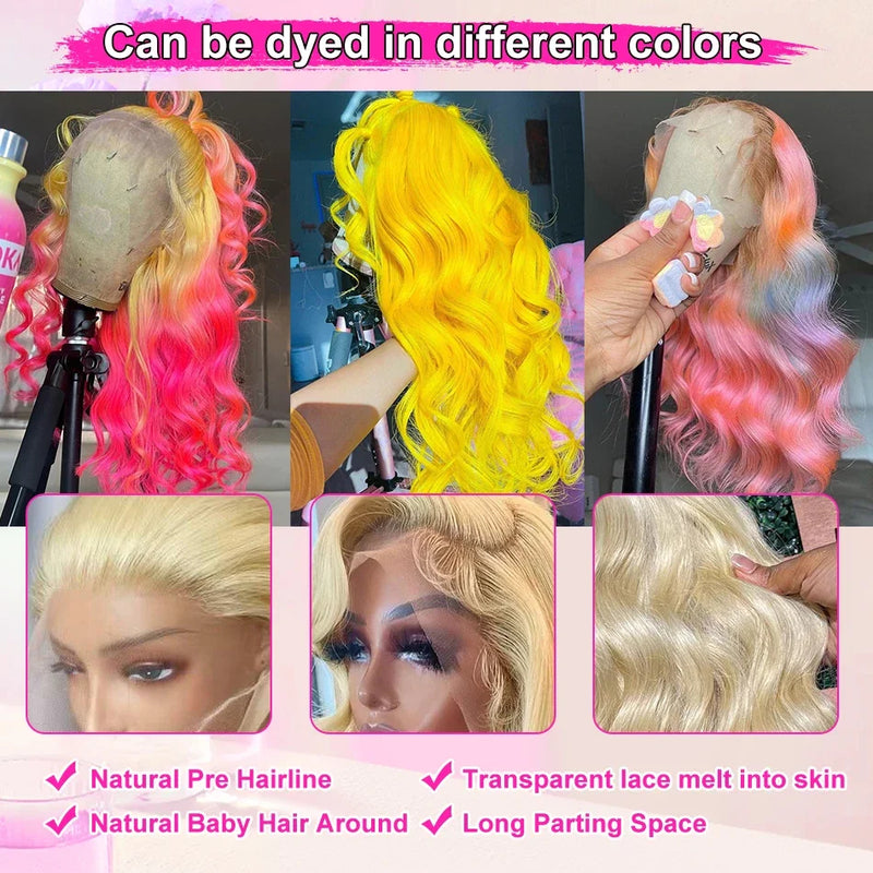 Body Wave 613 Transparent Lace 13x4 Frontal Wig 4x4 Closure Wig