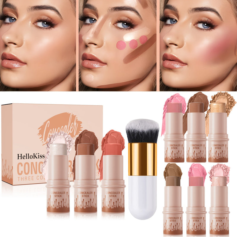 Concealer Stick Set with Makeup Brush