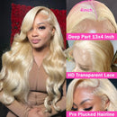 Body Wave 613 Transparent Lace 13x4 Frontal Wig 4x4 Closure Wig