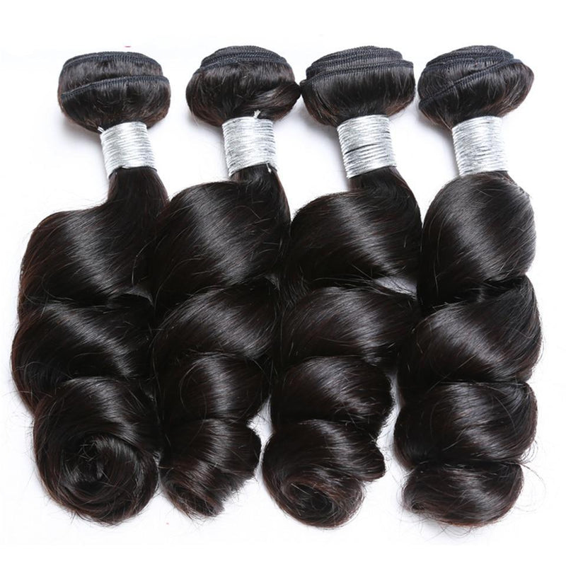 Loose Wave 10A Grade 3/4 bundles with 4x4 Closures & 13x4 Frontal