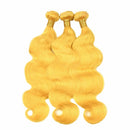 #Yellow 10A Grade #1B/Yellow Body Wave 3/4 BUNDLES with CLOSURES & FRO