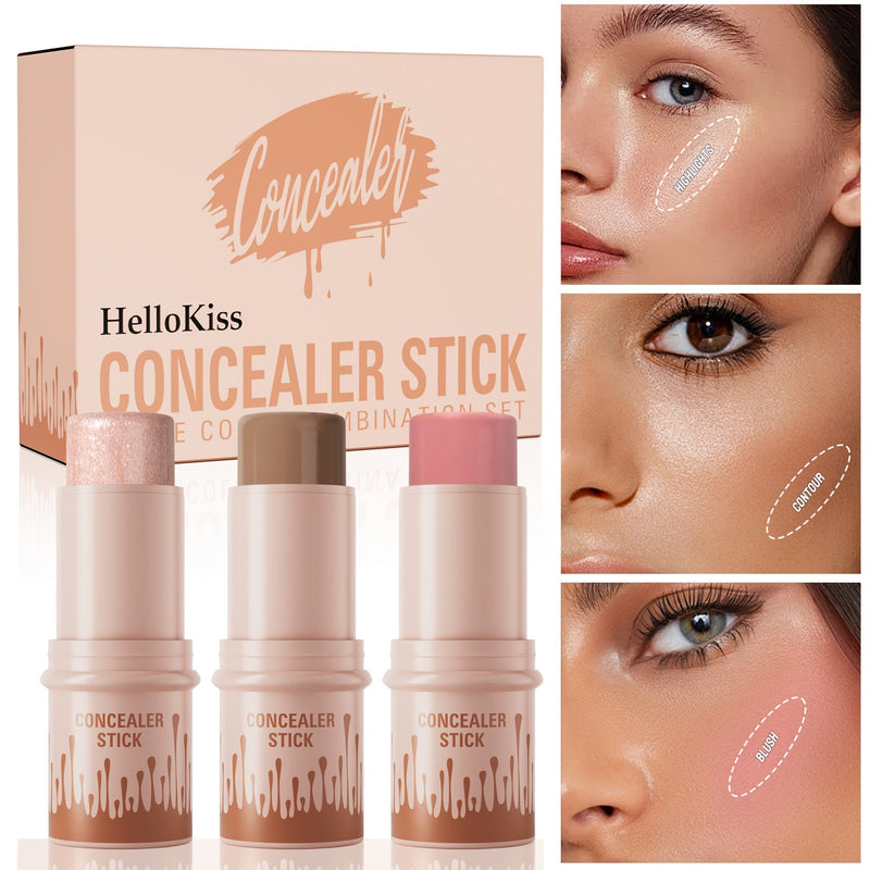 Concealer Stick Set with Makeup Brush
