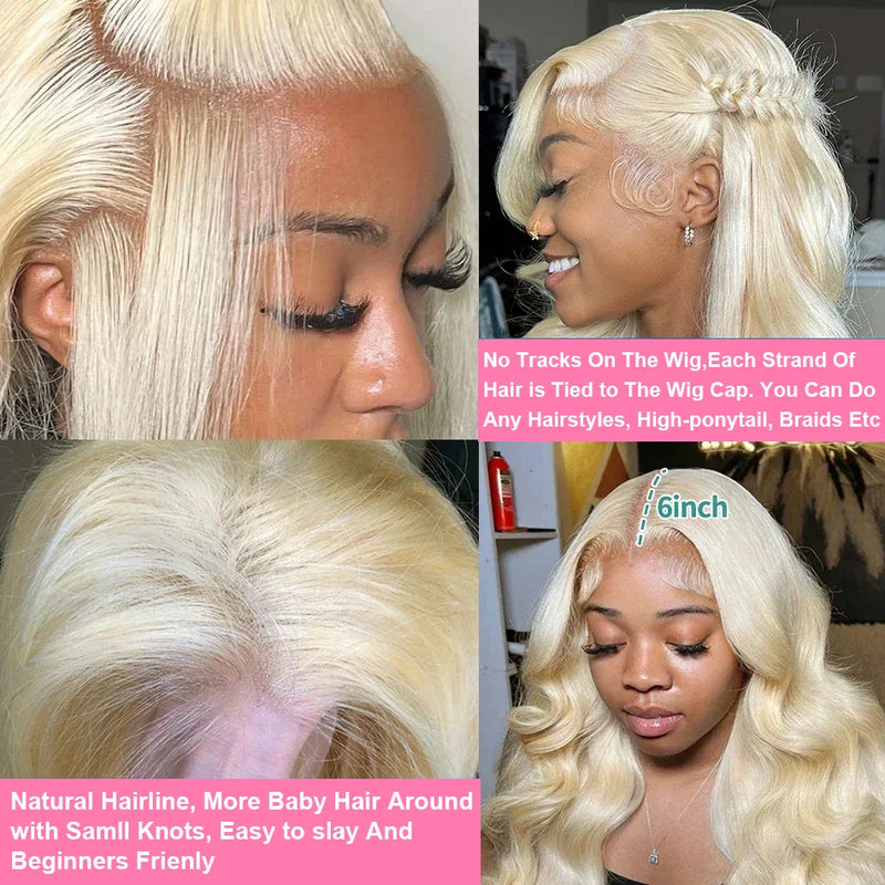 Body Wave 613 Transparent Lace 13x4 Frontal Wig 4x4 Closure Wig