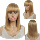 #613 Brazilian 99J Burgundy Short Bob Remy Straight Human Hair Wigs