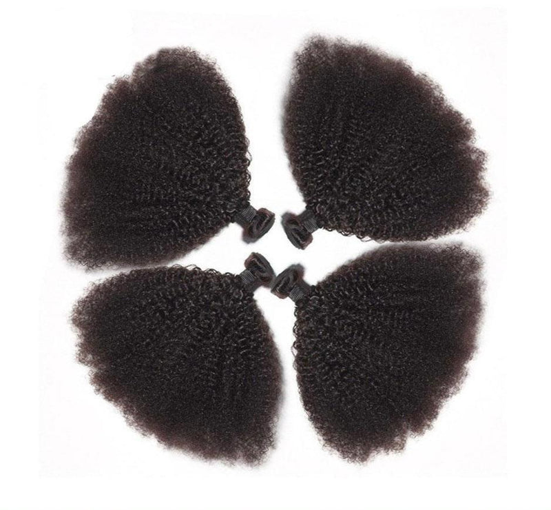 BeuMax 10A Grade 3/4 Afro Kinky Curly bundles with 13x4 Frontal