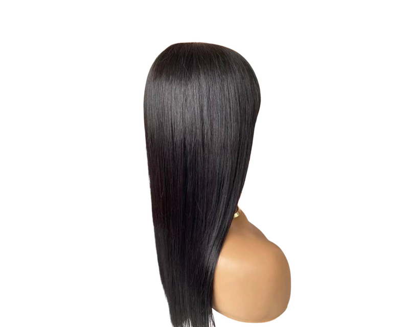 Blonde Red Piano Color Brazilian Straight Human Hair Wigs With Bangs 200% Density Full Machine Made Human Hair Wig