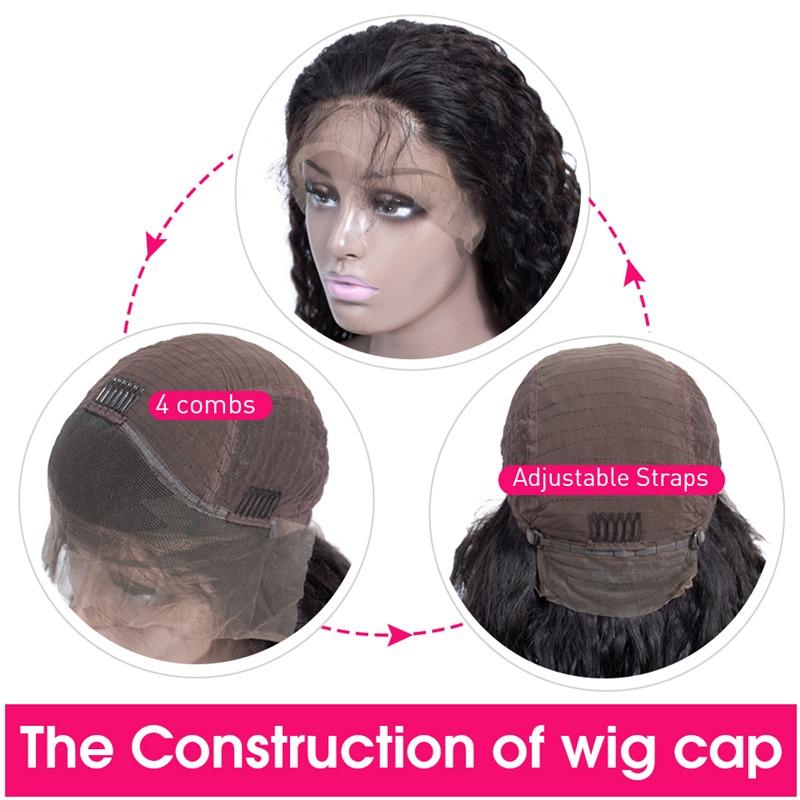 Beumax 13x6 Kinky Curly Lace Frontal Human Hair Wigs