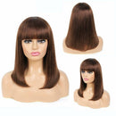 #613 Brazilian 99J Burgundy Short Bob Remy Straight Human Hair Wigs