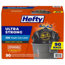 Hefty Ultra Strong Drawstring Trash Bags Unscented 33 gal 90 ct