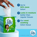 Puffs Plus Lotion 2-Ply Facial Tissues 12 Cube Boxes, 72 tissues/box