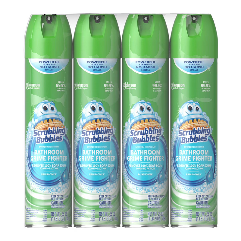 Scrubbing Bubbles Bathroom Cleaner, Rainshower, 4 ct., 100 oz.