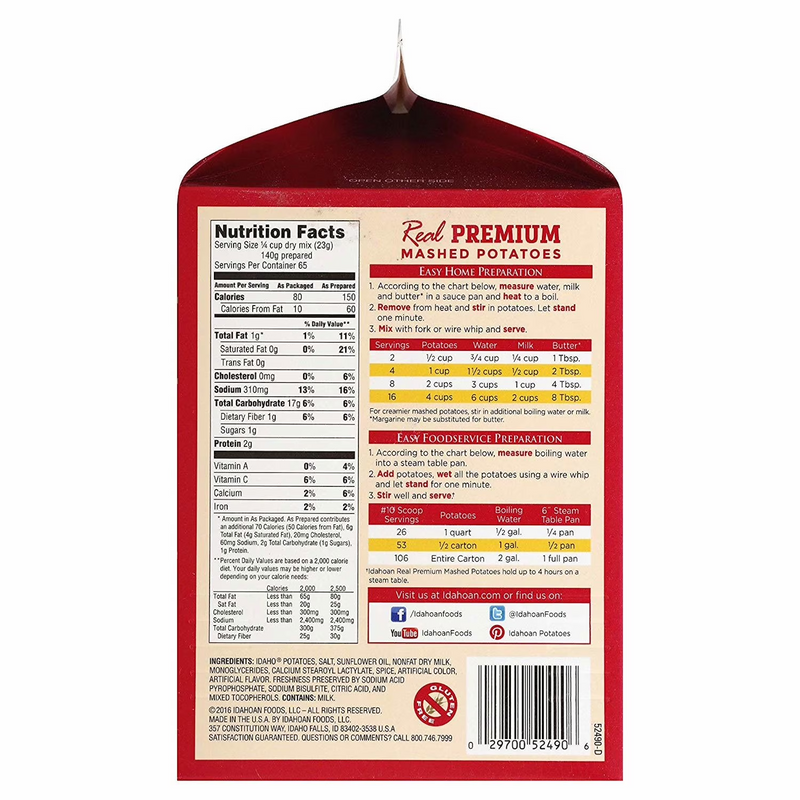 Idahoan Real Premium Mashed Potatoes 3.25 lb NEW FRESH