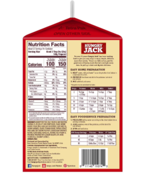 Hungry Jack Mashed Potatoes, 3.25 lbs.