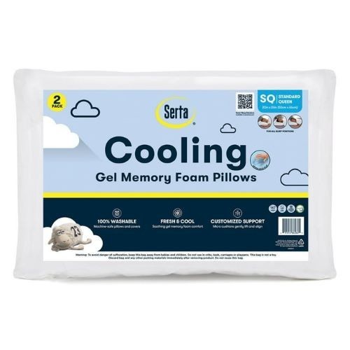Serta 2-Pack Cooling Gel Memory Foam Bed Pillow