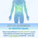 Cramp Defense Leg Cramp Relief – Magnesium Muscle Support, Non-Laxative Organic Formula, 3–6 Month Supply, 180 Capsules