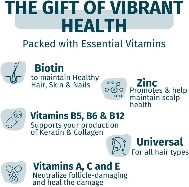 WEEM Hair Skin and Nails Gummies - Supports Healthy Hair - Vegan biotin Vitamins