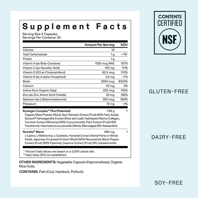 Nutrafol Women’s Balance Hair Growth Supplement – Ages 45+, Clinically Proven for Thicker Hair, 1-Month Supply, Dermatologist Recommended