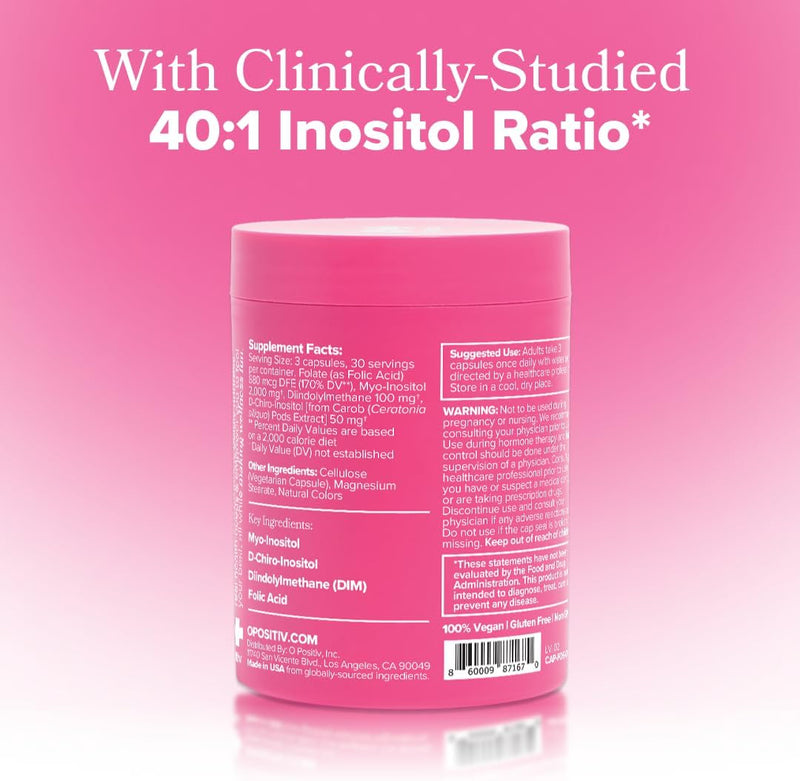O Positiv FLO – Ovarian & Hormone Support for Women with DIM, Inositol & Folic Acid, 30 Servings