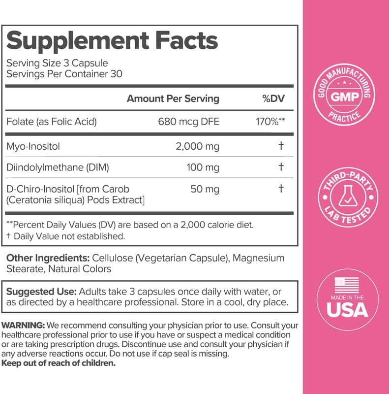 O Positiv FLO – Ovarian & Hormone Support for Women with DIM, Inositol & Folic Acid, 30 Servings