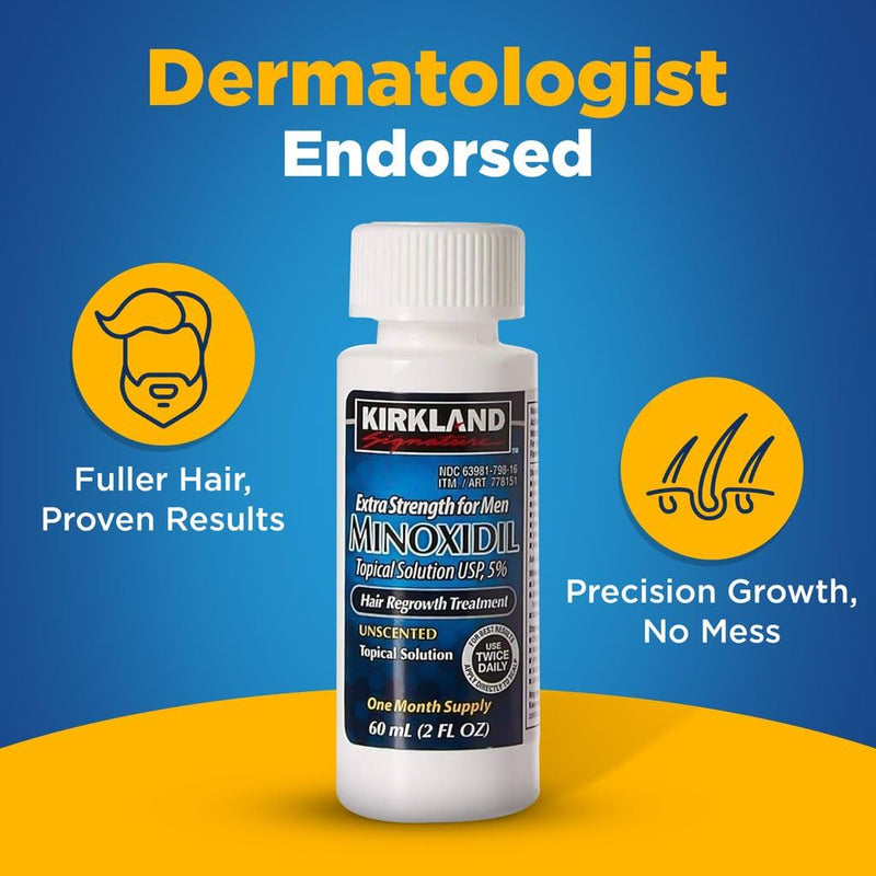 Minoxidil Liquid Extra Strength Hair Regrowth Treatment for Men, Women