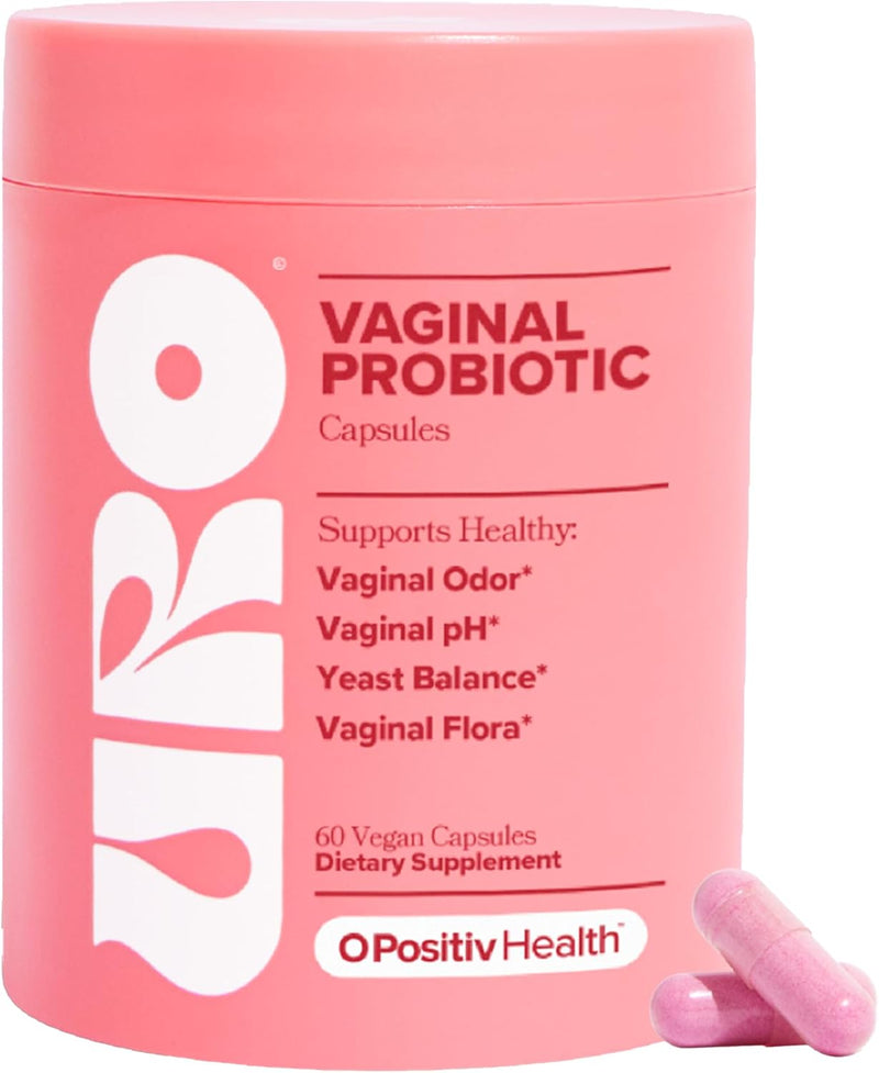 O Positiv URO Vaginal Probiotics – pH Balance, Prebiotics & Lactobacillus for Vaginal Health, 60 Capsules, 1-Month Supply