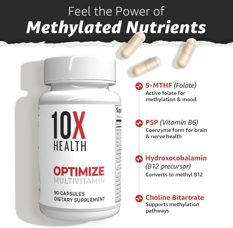 10X Health Optimize Methylated Multivitamin 90 Capsules