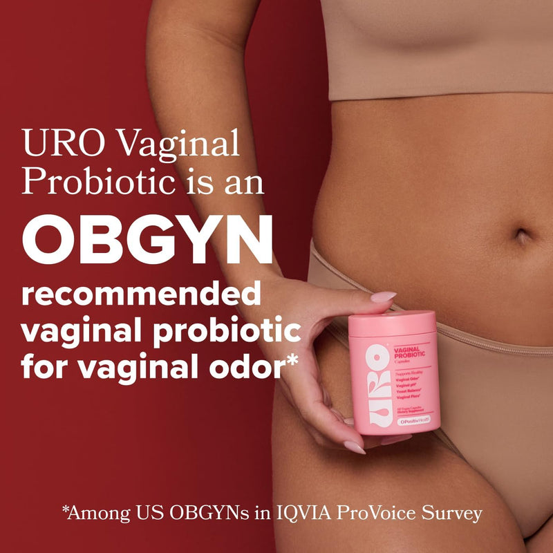 O Positiv URO Vaginal Probiotics – pH Balance, Prebiotics & Lactobacillus for Vaginal Health, 60 Capsules, 1-Month Supply