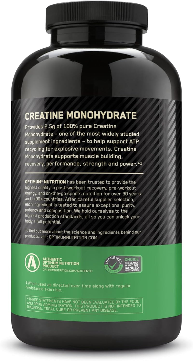 Optimum Nutrition Micronized Creatine Monohydrate Capsules, Keto Friendly, 2500mg, 300 Capsules