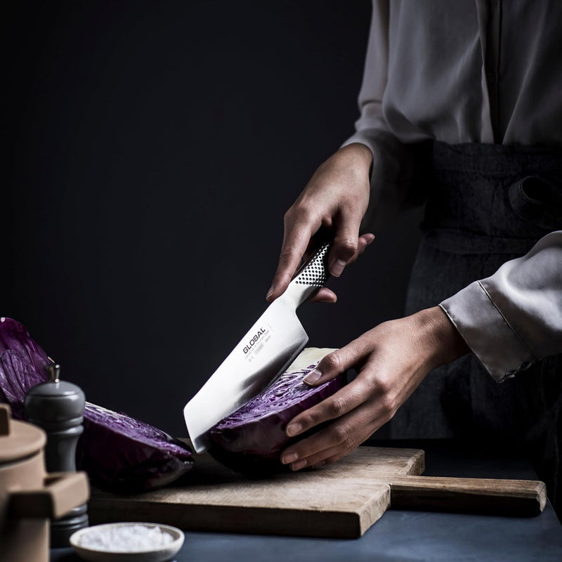 Global 7 Inch Vegetable Knife - Lightweight Japanese Stainless Steel, Razor-Sharp Edge, Made in Japan, G-45