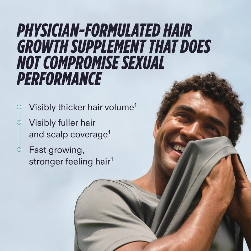 Nutrafol Men’s Hair Growth Supplement – Clinically Tested for Thicker Hair, Dermatologist Recommended, 1-Month Supply