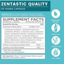 Zentastic Probiotics & Prebiotics – 50 Billion CFU, 16 Strains, Digestive & Immune Support, Shelf-Stable, 60 Veggie Capsules