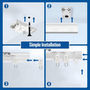 UrbanRed Flexible Bendable Ceiling Curtain Track, 9.8 ft (3 m), Mount for Rail with Curtain Tracks System, Room Divider, Curtains Rod, RV Ceiling Track for Curtains, White