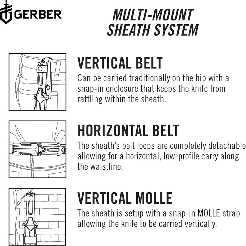 Gerber Gear StrongArm Knife - Fixed Blade - Tactical Knife for Survival Gear - Full Tang, 420HC Steel Blade - Camping Survival Knife - Made in USA - Plain edge, Coyote Brown