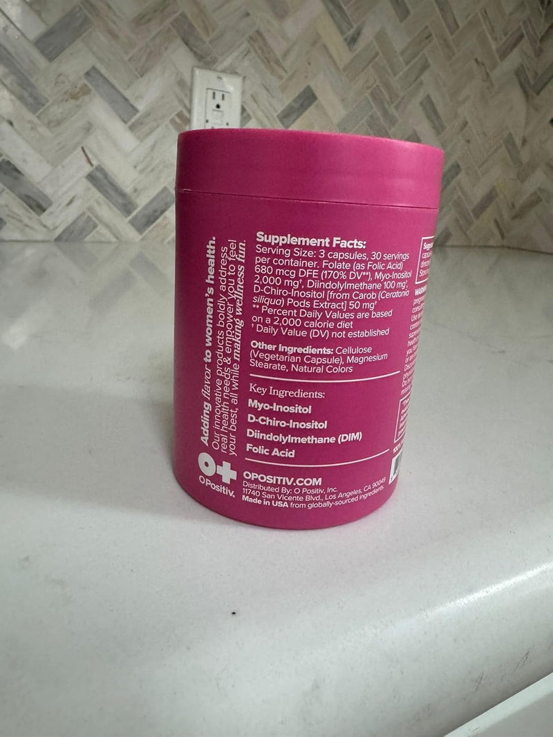 O Positiv FLO – Ovarian & Hormone Support for Women with DIM, Inositol & Folic Acid, 30 Servings