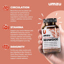 UMZU Redwood – Blood Flow & Nitric Oxide Support for Circulation, Energy & Stamina, 30-Day Supply (180 Capsules)