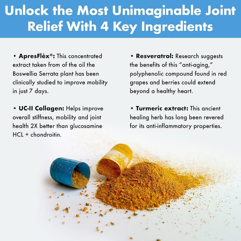 Instaflex Advanced Joint Support – Turmeric, Resveratrol, Boswellia, BioPerine & UC-II Collagen, 30 Count