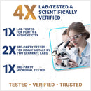 High-potency 2-in-1 formula with naturally derived D3 and K2 for optimal absorption. Supports bone, heart, and immune health. 4X lab-tested for purity and quality.