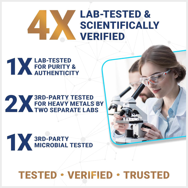 High-potency 2-in-1 formula with naturally derived D3 and K2 for optimal absorption. Supports bone, heart, and immune health. 4X lab-tested for purity and quality.