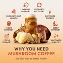 RYZE Mushroom Coffee – USDA Organic Instant Coffee with 6 Adaptogenic Mushrooms, MCT Oil, Lion’s Mane & Turkey Tail (30 Servings)