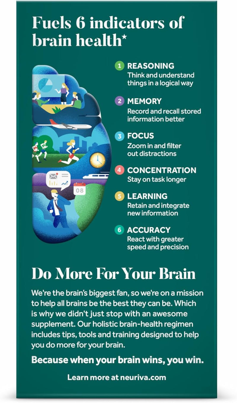 Neuriva Plus Brain Supplement – Memory, Focus & Cognitive Support with B6, B12 & Phosphatidylserine, 30 Capsules