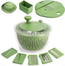 SUSTEAS Salad Spinner Large, Vegetables Wash Bowl, Fruits & Herb Lettuce Dryer with 5 Blade Slicer Egg Yolk Strainer Shredder for Efficient Salad Preparation and Food Washing, 4.25Qt