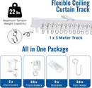 UrbanRed Flexible Bendable Ceiling Curtain Track, 9.8 ft (3 m), Mount for Rail with Curtain Tracks System, Room Divider, Curtains Rod, RV Ceiling Track for Curtains, White
