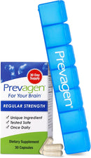 Prevagen Regular Strength – 30 Capsules with Vitamin D3 + 7-Day Pill Minder (Brain Support Supplement)