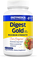 Enzymedica Digest Gold + ATPro, Maximum Strength Enzyme Formula, Prevents Bloating and Gas, 14 Key Enzymes Including Amylase, Protease, Lipase and Lactase, 21 Capsules (FFP)